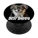 Best Buddy Chihuahua Chiwawa à poils longs PopSockets PopGrip Adhésif