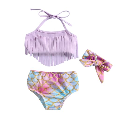 Image of Baby Bucket Girls Stylish Two-Piece Swimsuit| Baby Girl Bikini Swimsuit with Headband