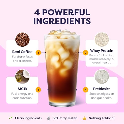 Image of Javvy Protein Coffee for Cold Brew & Iced Coffee, Cinnamon Sugar Churro | 10g Whey Protein, 100% Natural Cold Brew, Zero Artificial Flavors & Sweeteners, 80mg Caffeine, No Added Sugar