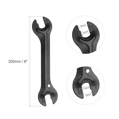 HARFINGTON 2 peças Chave de cone de cubo de bicicleta dupla face 13/14/15/16 mm Chave de remoção de