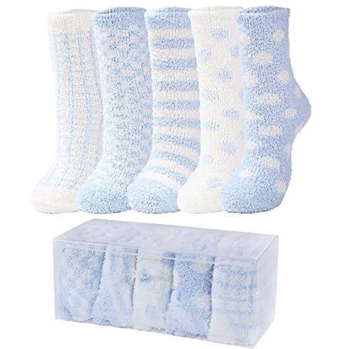 Century Star Fuzzy Socks for Women Slipper Fluffy Socks Christmas Gift Casual Home Winter Warm Sleeping Cozy Crew Sock