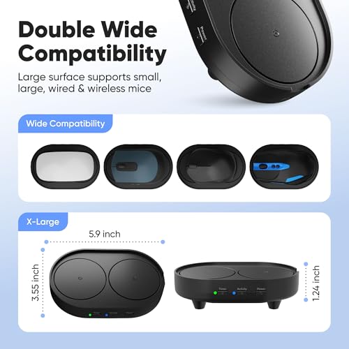 Image of Undetectable Mouse Mover Jiggler, Adjustable Activity, Optional Shut-Off Timer, Random Movement Engine, No Software, Quiet & Undetectable Operation, USA Company (Dual Disc)