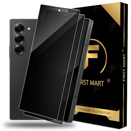 Image of FIRST MART Privacy Tempered Glass for Samsung Galaxy Z Fold 6, 2 Pack | Anti-Spy 9H Screen Protector, Edge-to-Edge, Case-Friendly, Scratch Resistant, Bubble-Free