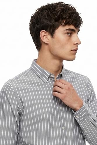 Image of Van Heusen Men Cotton Modern Fit Casual Oxford Stripes Shirts| Effortless Ironing | Superior Fit