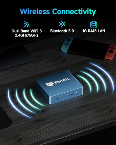 Image of Bmax B2 Power Mini PC, Intel 5205U, 8GB DDR4 RAM, 256GB NVMe SSD, Mini Desktop Computer Supports 4TB Storage & 64GB RAM, HDMI 1.4&DP 1.2, 4K Dual Display, 2.4G /5G WiFi, BT 5.0 for Home Office