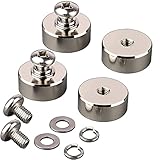 ULIBERMAGNET 88lb 4Pack Strong Neodymium Round Magnet with M8 Female Thread , Powerful Magnetic Removable Mounting for Lighting,Tools, Equipment with Bolt