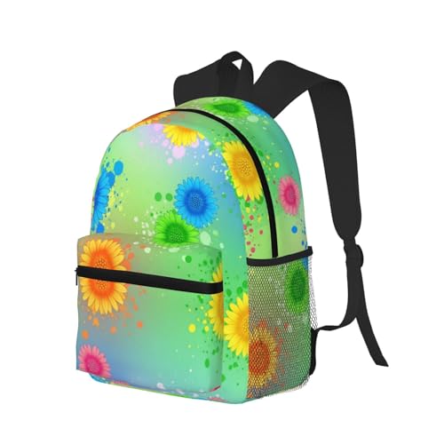 Casual Rucksack Large Capacity Anti-Theft Multipurpose Shoulder Bag for Gym Work Bicycle, Summer Flowers Dragonfly Bags, Travel Hiking Backpack Water Resistant2