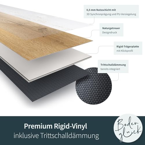 Klick-Vinyl Bodenbelag Premium Eiche Cuxhaven mit Trittschalldämmung