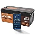 12V 200Ah LiFePO4 Lithium Battery, 4000-8000 Deep Cycle LiFePO4 Battery with Smart APP, Built-in 200A BMS, Wireless Real-Time Battery Monitor Function for RV, Marine, Off Grid Applications