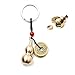 Feng Shui Coins with Brass Calabash Wu Lou Key Chain for Longevity Travel Safely Wealth Porsperity Success and Good Luck with Blessing Paper in it