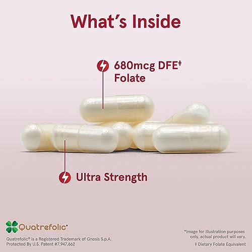 Jarrow Methyl Folate 1000 mcg, for Cellular Energy Support, 100 Capsules - image 3