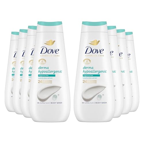 Dove Advanced Care Sulphate Free Body Wash for Women Made with Skin-Natural Nourishers and Micromoisture Provides 24 Hours Renewing Lotion-Soft Softer Skin, 400ml Pack of 8