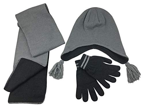N'Ice Caps Kids Adults Hat Scarf Glove Winter 3 Piece Knit Accessory Set Touchscreen2
