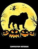 Puppy English Bulldog Dog Halloween Composition Notebook: Wide Ruled, 8.5 x 11, 120 Pages, Halloween Gift Ideas For Kids, Teens, Dog Dad, Dog Mom