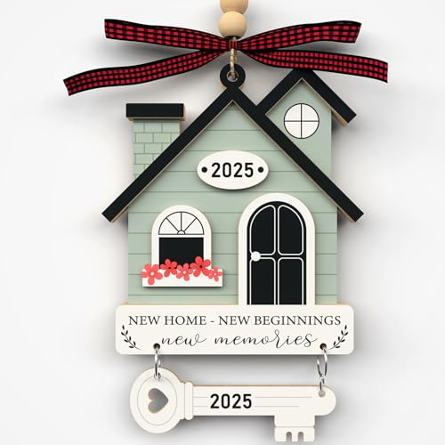 Sulevalt New Home Ornament 2025 - Housewarming Gifts for New Home First House, House Warming Gift for Couple Newhouse Owners Ideas - Wooden Ornaments for House - First Christmas Ornament 2025