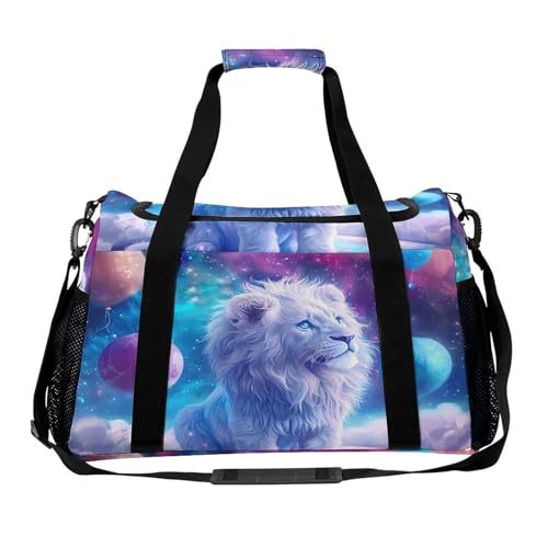 Outers-Spacees Liones Gym Bag Travel Duffle Bags Shoulder Carry On Weekender Bag Hangbag for Women Men