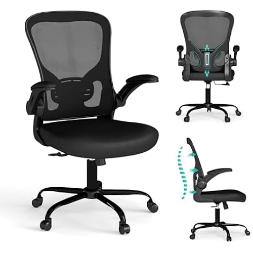 Flysky Mesh Office Chair, Ergonomic Computer Desk Chairs (Black, Set of 1)