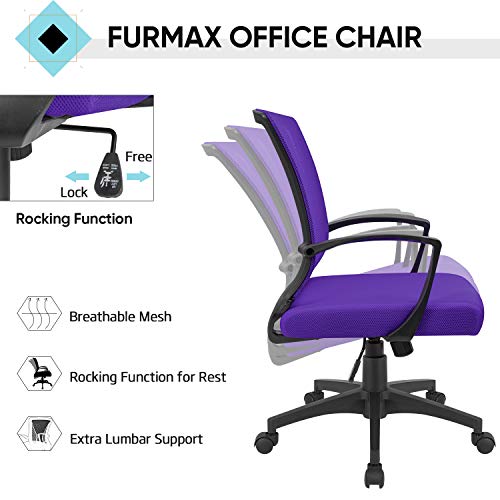 image for Furmax Office Chair Ergonomic Computer Desk Mesh Chair Mid Back Swivel