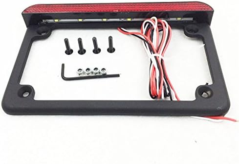 Miniatura 3 de SMT-Universal compatible con/Suzuki/Yamaha/Kawasaki/Harley Compatible con placa de matrícula LED negra completa de 6 pulgadas Fram Motorcycle