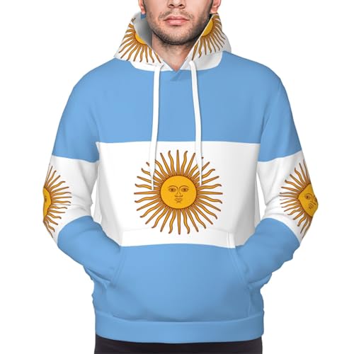 Sweat à capuche imprimé drapeau argentin pour homme pull d'extérieur premium