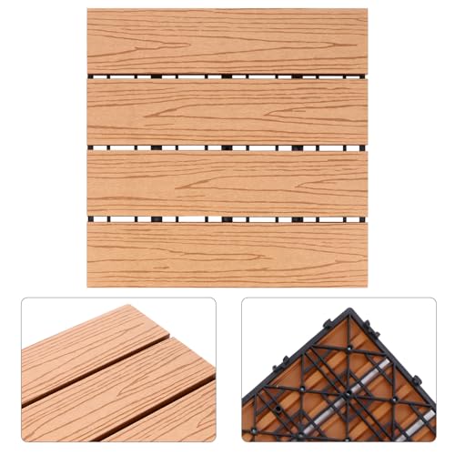 Piso de empalme de jardín modular de madera PE marrón para transformar terrazas y baños 6