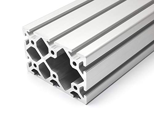 Perfil de aluminio 80 x 120S tipo I ranura 8 (difícil), anodizado en plata, perfil de aluminio 80 x 120, perfil de aluminio 80 x 120, perfil de montaje de 3000 mm