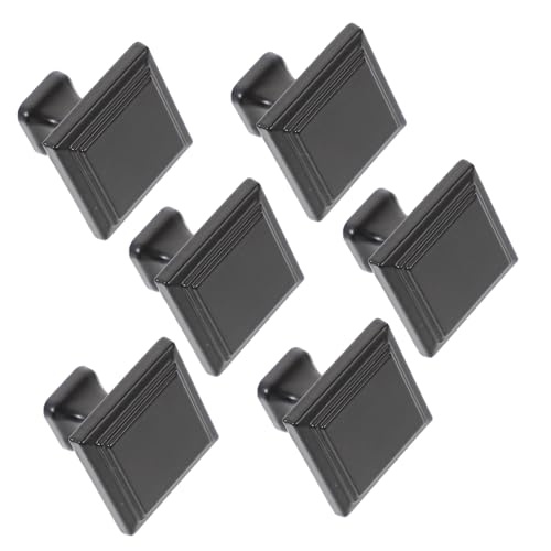 HANABASS 6個黒色アルミ合製キッチンキャビネットノブ 正方形デザイン 耐久性と簡単取付で引き出しや収納扉のモダンなリフォームに