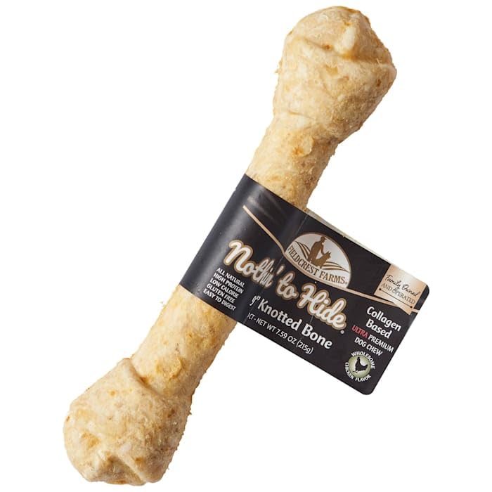 Fieldcrest Farms Nothin' to Hide 9" Knotted Chicken Flavor Bone Ultra Premuim Dog Chews, 7.8 oz.