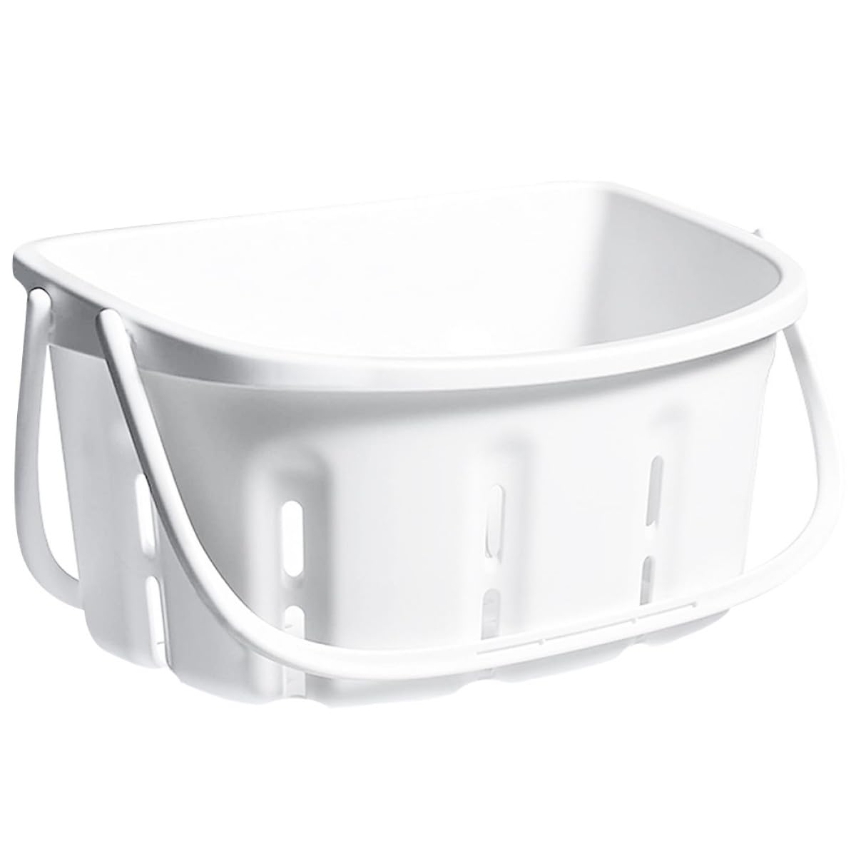 DIYEAH Portable Handheld Toiletry Basket Bathroom Storage Caddy White Pp Plastic Shower Organizer for Home and Travel