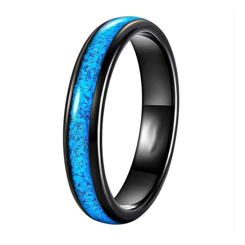 Bague mariage homme femme anti-rayures alliance tungstène 4mm confort turquoise