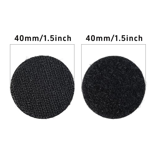 Image of 30 Pairs 1.5 Inch Round Hook and Loop Dots, Double Sided Self Adhesive Tape, Black Nylon Sticky Fasteners for Home, Office, Wall Decor, Carpet Gripper, DIY Projects