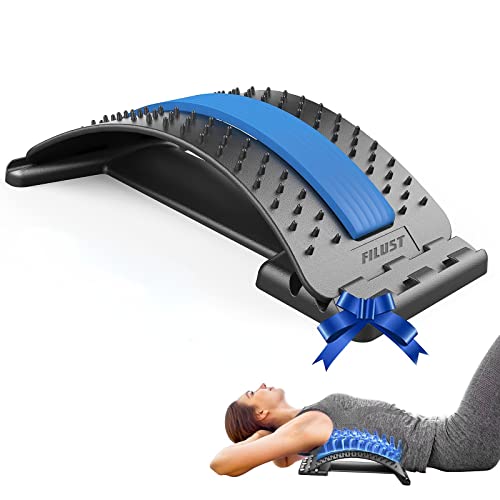FILUST Back Stretcher for Lower Back Pain Relief, Back Cracking Device, Multi-Level Back Massager Back Cracker Board, Spine Stretcher Pain Relief for Herniated Disc, Sciatica, Scoliosis