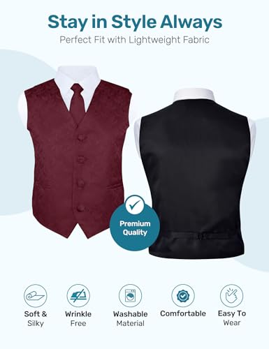 S.H. Churchill & Co. Boys 4 Piece Formal Paisley Vest and Tie Set3