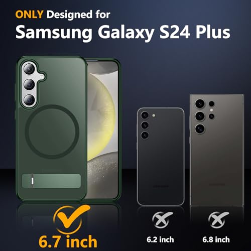 Image of SPIDERCASE Magnetic for Samsung Galaxy S24 Plus Case, [3 Stand Ways][ Military Grade Drop Protection] with Invisible Stand Shockproof Slim Case for Samsung Galaxy S24 Plus, Green