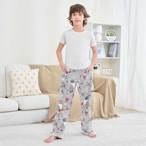 Boys' Pants Dwarf Christmas Bell Gift Long Bottoms Jogger Pants Elastic Waist Trousers with Pockets S-XL3