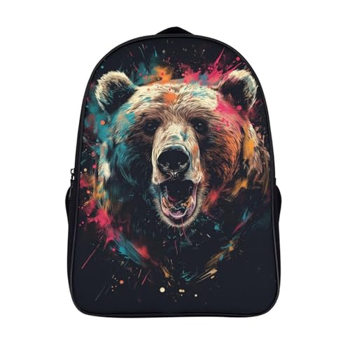 CWBNA0RBN Bear Zaino, Impermeabile Zaino，Durevole Leggero Computer Portatile Daypack Scuola Borsa Per Lavoro, Viaggio, Università, Per Uomo Donna Ragazzo Ragazza 40x28x16cm