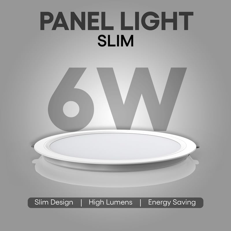 Image of Hi-Fi OLLO 6-watt Round LED Downlighter | LED Ceiling Light for Home and Hall | Cut Out: 68 mm, Color: Warm White Light, (3000K) Pack of 2-Polycarbonate