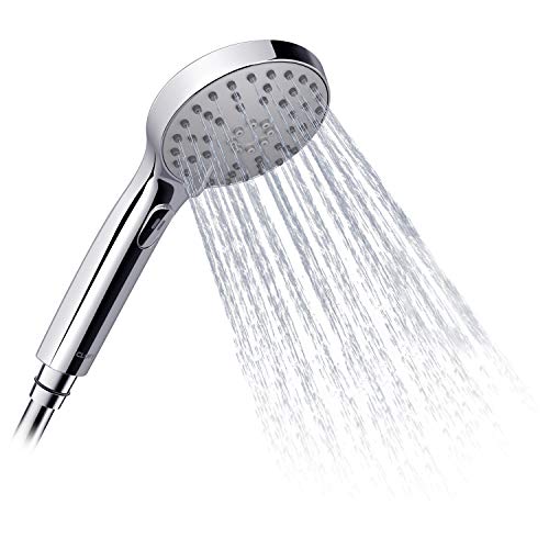 CLOFY tête de douche, 4 Réglage portable pomme de douche avec jet Pause Fonction Chrome Spa Salle de bain Pomme de douche G 1/2 Universal Fitting
