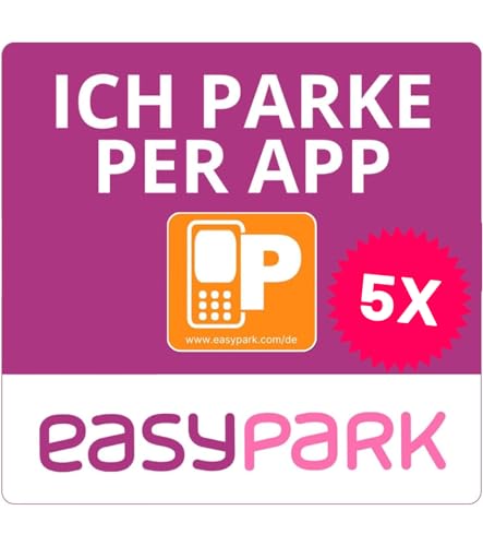 TAKONE EasyPark Vignette Aufkleber 5x 80x80 mm wiederablösbar UV-Schutz Rot