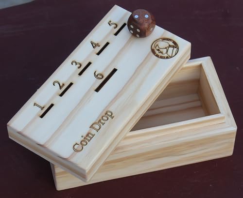 t one woods coin drop game for kidsadult with dice and wooden box  penny game for family fun coin drop  coin drop game for family and friends design-1