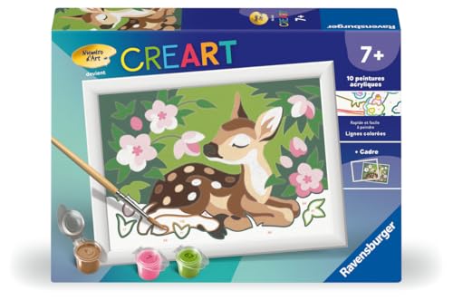 Ravensburger - CreArt Kids 13x18 cm - Numéro d'art - Bambi - Kit de Peinture par numéros - Dès 7 Ans - 12023023