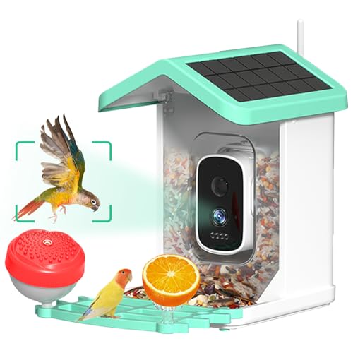 Bird Feeder with Camera, 4K HD AI Birds Species Identification Cam, Smart Bird Camera with Solar Powered, Auto Capture & Instant Notifications, Ideal Present for Family and Birds Lovers