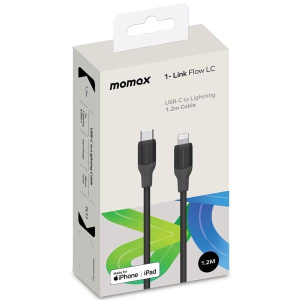MOMAX DL53D Flow Type-C -Lightning 1.2 mt Kablo Black