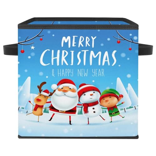 Boîte de rangement pliable Père Noël cube en tissu pour chambre
