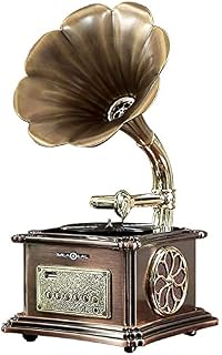 Retro Bluetooth Lautsprecher 40W Vintage Plattenspieler Grammophone geformt Lautsprecher mit Aux-In, USB Port für Flash Drive, Phonograph Stil für Home Decoration (ohne Plattenspieler)