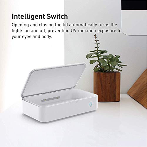 Caixa desinfetante de luz UV esterilizador UVC para telefone, limpeza ultravioleta, 99,99% para esco