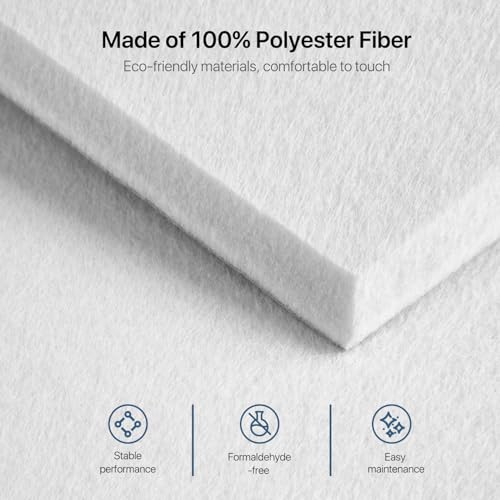 Image of Square Acoustic Wall Panels, Sound Absorbing Panels for Walls, Ceiling, Doors, 12 Pack 12 inchx12 inchx0.4 inch Self Adhesive Decorative White Acoustic Tiles for Recording Studio, Office, Room, Home