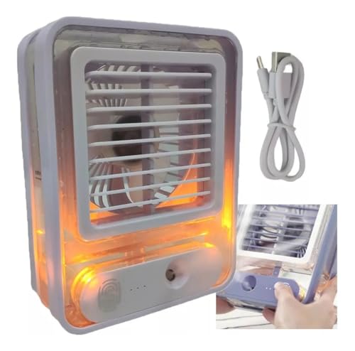 Ventilador Umidificador Mesa Touch com Luz Led 3 Velocidades USB Mini - Vinwer