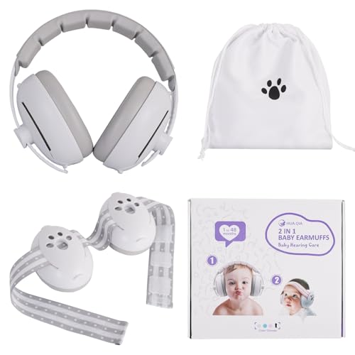 Baby Ear Muffs Noise Protection, 2-in-1 Adjustable Headphones with Stretchy Band, Kids Noise...