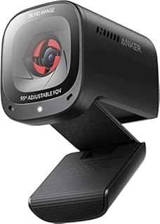 Anker PowerConf C200 2K kamera internetowa dla komputerów PC, kamera komputerowa z mikrofonami z funkcją AI do redukcji szumów, mikrofony stereo, regulowane pole widzenia, korekcja słabego oświetlenia